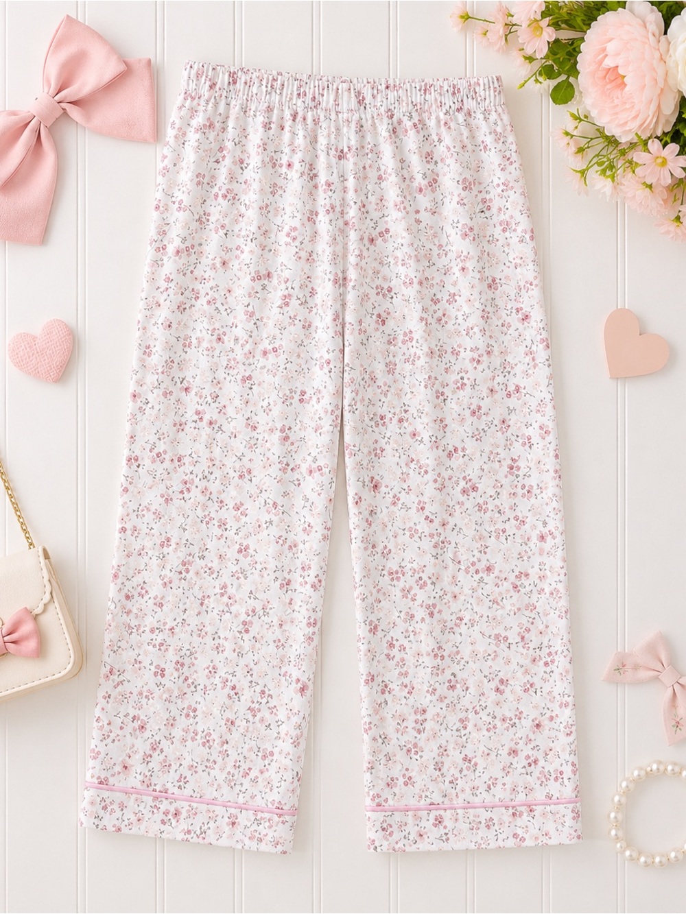 Petite Plume Dorset Floral Pajama Set Girls Size 5 Pink Floral NWT - Picture 3 of 5